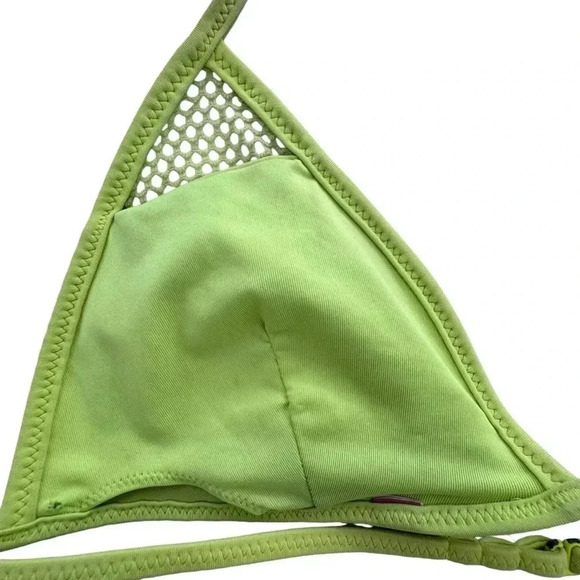 Yellow fishnet bikini top with lining inside and straps. Size Small summer swim - Picture 4 of 8